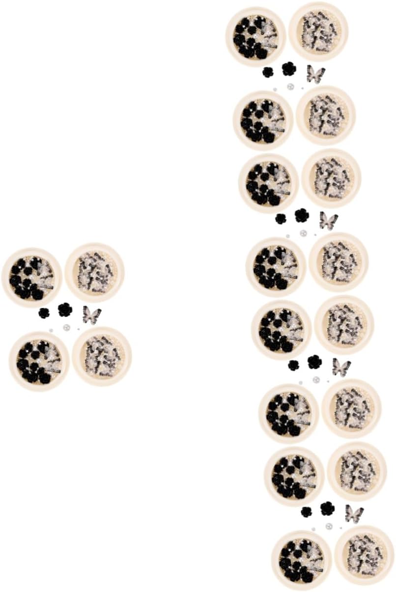 Hemoton Black Rhinestone Nail Art Charms Nail Gems for Manicure for Holiday Parties and Daily Makeup