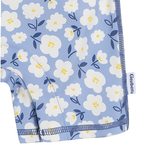 Image of Gerber Baby Girls' & Toddler Long Sleeve One Piece Rashguard Swim Romper