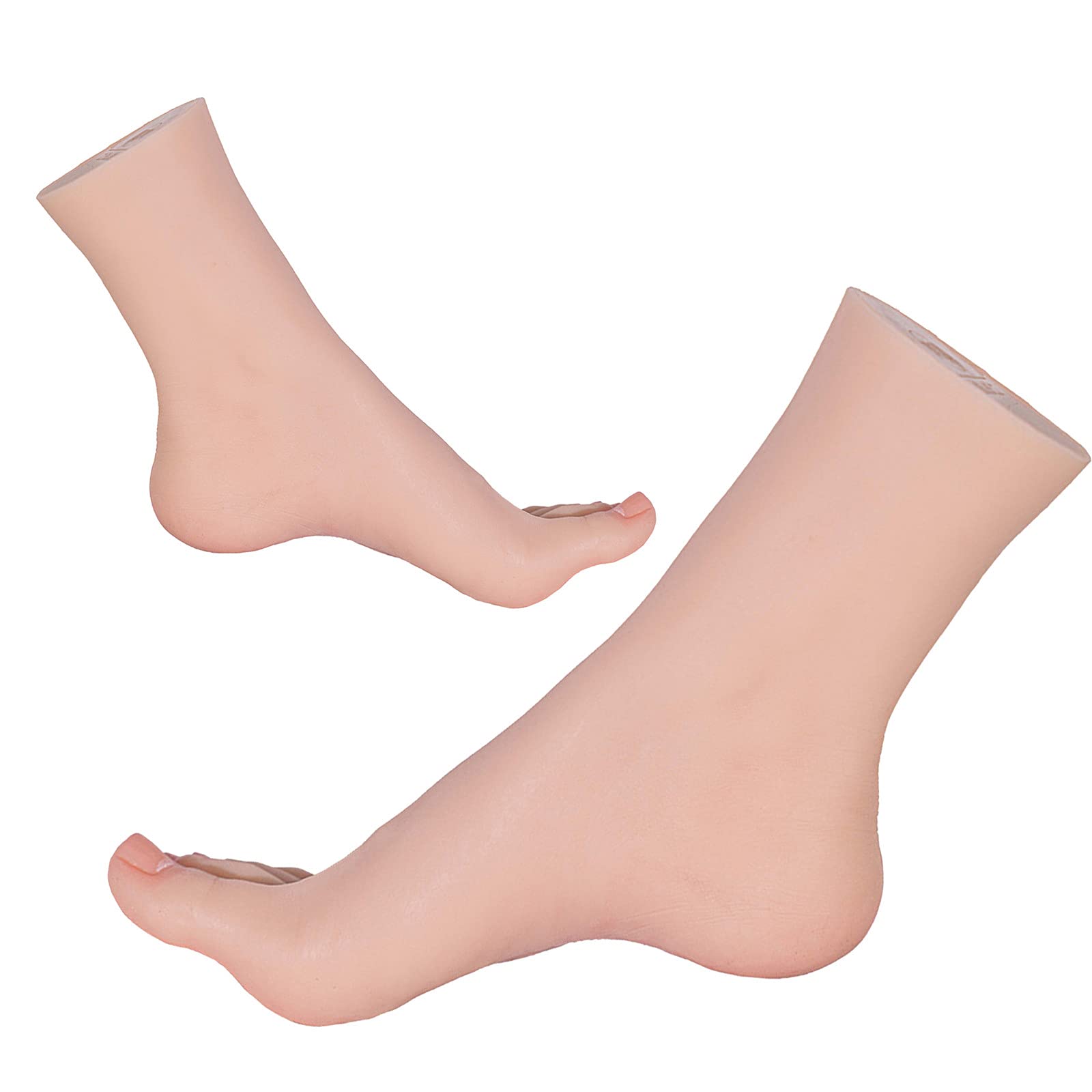 AFYHSilicone Mannequin Foot, 1 Pair Foot Display Model 37# of liquid silicone platinum TPE, used for painting nail teaching display props