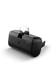 Spigen 5000 mAh Ultra Mini 22.5W USB-C Giriş/Çıkış Hızlı Şarj 2 Portlu Tak-Çalıştır Standlı Powerbank/Entegre Type-C Portlu Stand Özellikli Taşınabilir Şarj Cihazı EA2205 Black - ABA09022)