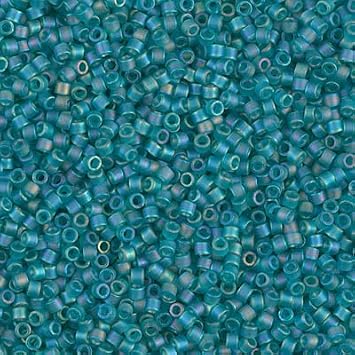 Miyuki Delica 11/0 Cylinder Seed Beads - Matte Tr Caribbean Teal AB - DB1283 5 Grams