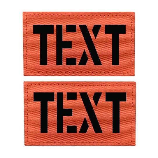 2 Pack Custom Call Sign Laser Cut Patch IR Infrared Reflective Patch Name Tape with Hook Loop (Orange)