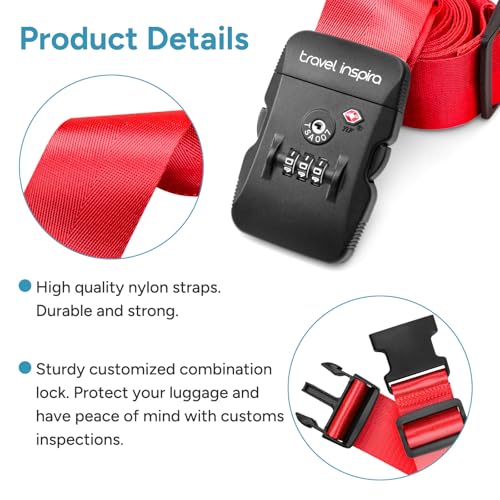 Travel Inspira Heavy Duty Luggage Straps with TSA Lock by travel inspira - Used condition - Image 8