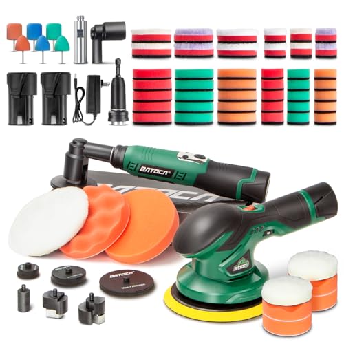 Image of BATOCA S3 Cordless Car Buffer Polisher&S6 Mini Cordless Polisher for car Detailing, 2pcs 2.0Ah 12V Lithium-ion Universal Batteries, 0mm Rotary Polisher, 3&12mm Dual Action Polisher, Combo Kit, 2-in-1