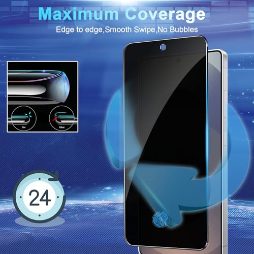 Image of [2+2 Pack] Privacy Screen Protector for Galaxy S25 Ultra 5G - 2 Tempered Film + 2 Camera Lens Glass, High Clarity, Bubble Free, Anti-Spy Protection - Scratch Resistant