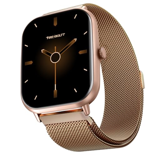 Image of Fire-Boltt Ninja Call Pro Max Ultra Bluetooth Calling Smart Watch, 2.01 inch HD Display, 120+ Sports Modes, Health Suite, AI Voice Assistance, SpO2 Smartwatch for Men & Women - Gold Link