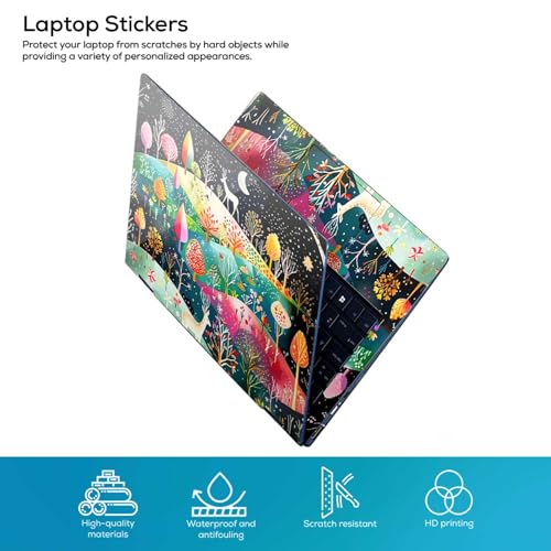 Image of Galaxsia Floral D32 Full Body Vinyl Laptop Skin /Sticker /Cover Upto 15.6 Inches Laptops Laminated-Removable-HD Quality Compatible for Hp-Dell-Sony-Lenovo-Asus etc.(15x10 Inches)