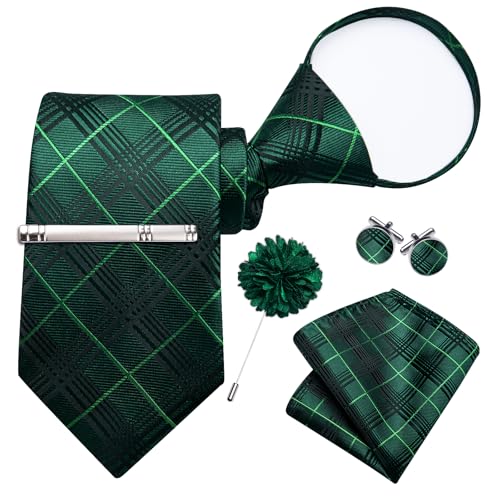 Image of DiBanGu Silk Zipper Ties for Men, Formal Pre-tied Necktie