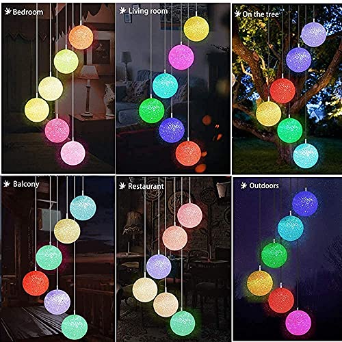 Solar Wind Chimes Outdoor Garden - Decor Wind Chimes Environmental Waterproof LED Color Changing Romantic Hanging Lights