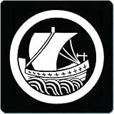 家紋シール 長宗我部盛親 帆掛舟 24cm x 24cm KS24-3284-01W 白紋