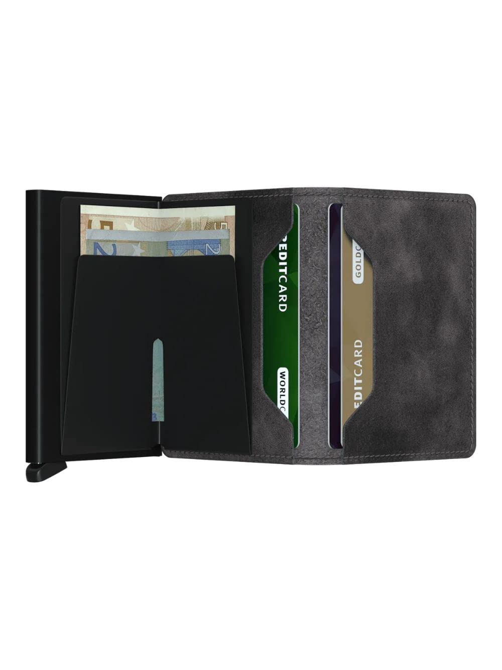 Secrid Lo Slimwallet Vintage in pelle è una versione moderna del classico portafoglio. Con il suo profilo sottile si adatta perfettamente a ogni tasca. Capacità 4 carte in rilevo/6 carte lisce Bancon
