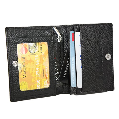 Men's Leather Credit Card Holder Wallet with Two ID Windows3
