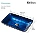 KRAUS Rectangular Blue Glass Vessel Bathroom Sink, 22 inch GVR-204-RE