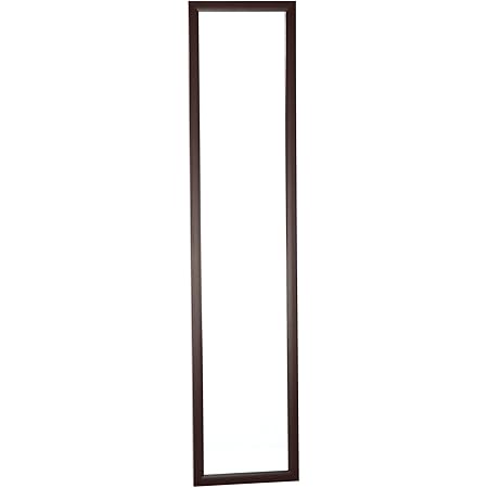 不二貿易 姿見 壁掛けミラー 高さ120cm ブラウン 木製 飛散防止 10524