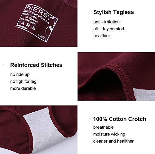 Image of INNERSY Womens Underwear Cotton Hipster Panties Regular & Plus Size 6-Pack