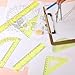 Zonon 1 Set Plastic Geometry Math Set Includes Drawing Compass, 6 Inch 4 Inch Protractor, 45/60 Degree Triangle Rulers 12 Inch 6 Inch Math Ruler Transparent for Office Supplies(Yellow)
