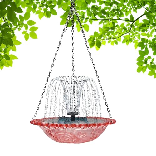 Fuente solar para pájaros colgante y ecológica para ambientación de terrazas exteriores 8