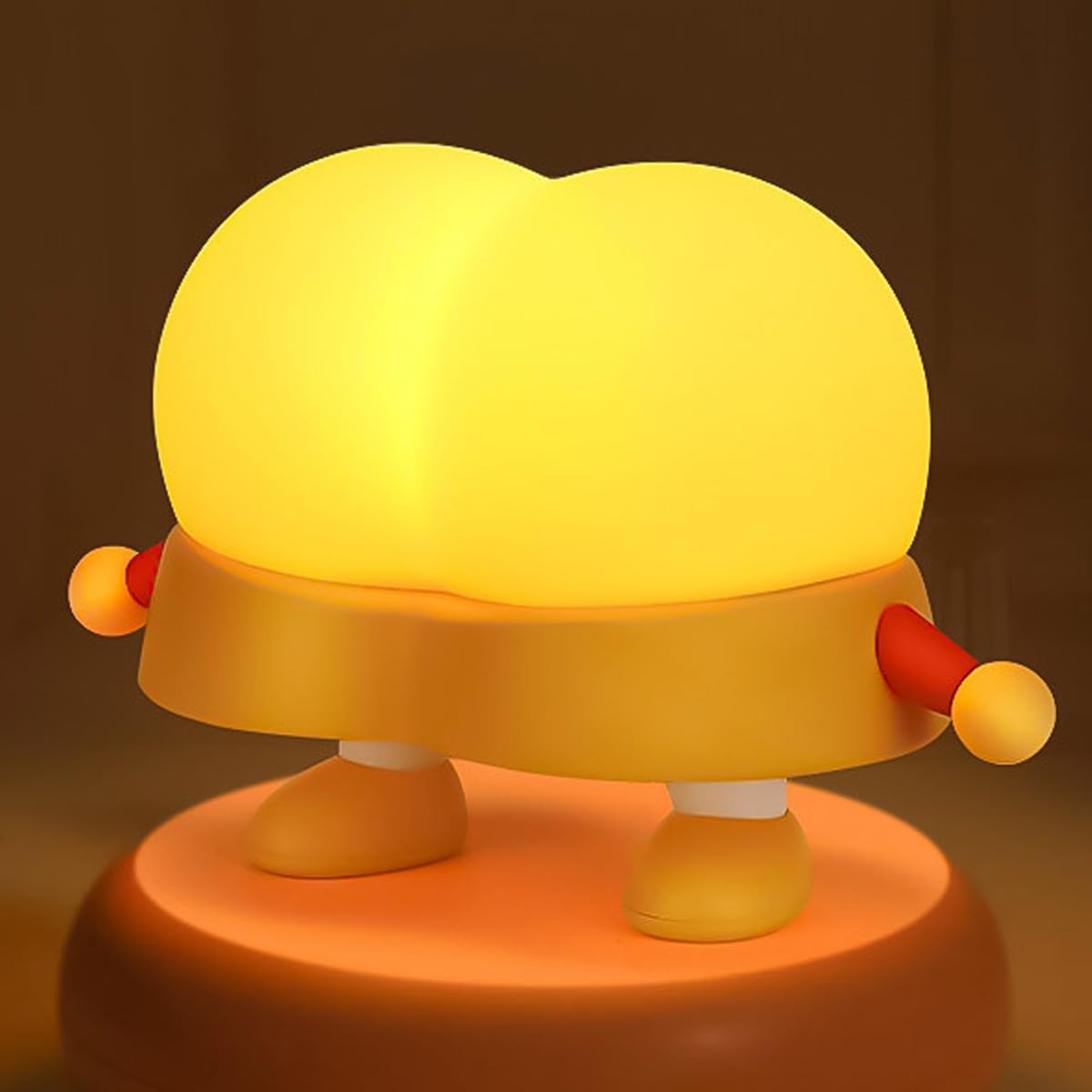 Cute Butt Shape Soft Silicone Night Light Lamp, Funny Duck Butt Night Light Lamp, Pat/Knead to Turn On/Off, with Sleeping Timer-Off Mode, USB Rechargeable Tabletop Decor Light Bedside Lamp