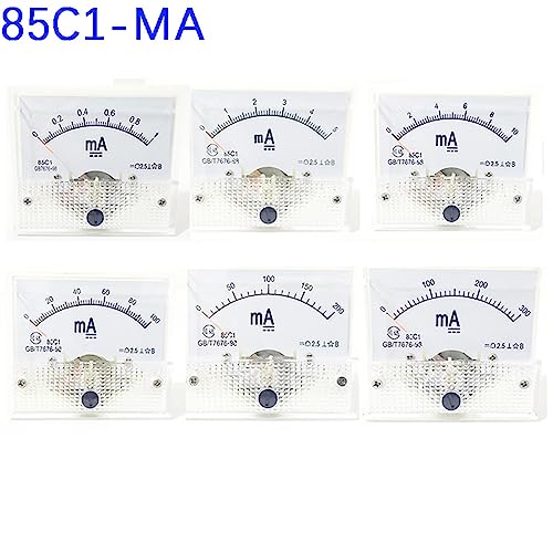 Ampèremètre DC 85C1 0-3mA panneau analogique blanc 64x56mm