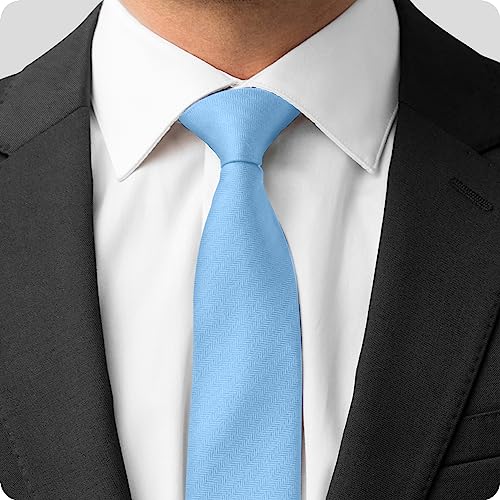 Image of boxed-gifts Umo Lorenzo Mens Zipper Ties Solid Color Pre Tied Polyester Neckties for Men and Women