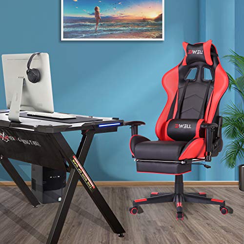 Silla-Gaming-con-ReposapiesSilla-Ergonomica-Racing-Silla-de-Oficina-con-reposacabezas-y-cojin-LumbarSilla-Oficina-con-Ruedas-Ajustable-en-AlturaApoyabrazos-Ajustablespara-casa-y-Oficina-Rojo