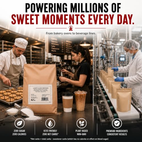 Image of Lakanto Bulk Classic Monk Fruit Sweetener with Erythritol - Bulk White Sugar Substitute, Baking, Extract, Sugar Replacement (Classic White - 20 kg)