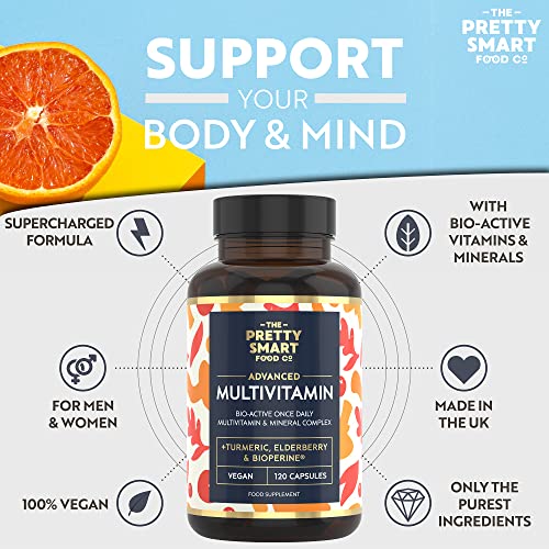 Powerful Multivitamins and Minerals - Multivitamin Tablets for Men & Women - Highly Bioavailable Vitamins & Minerals - 38 Ingredients & Herbal Extracts - 120 Easy to Swallow Capsules - Made in The UK - Image 5