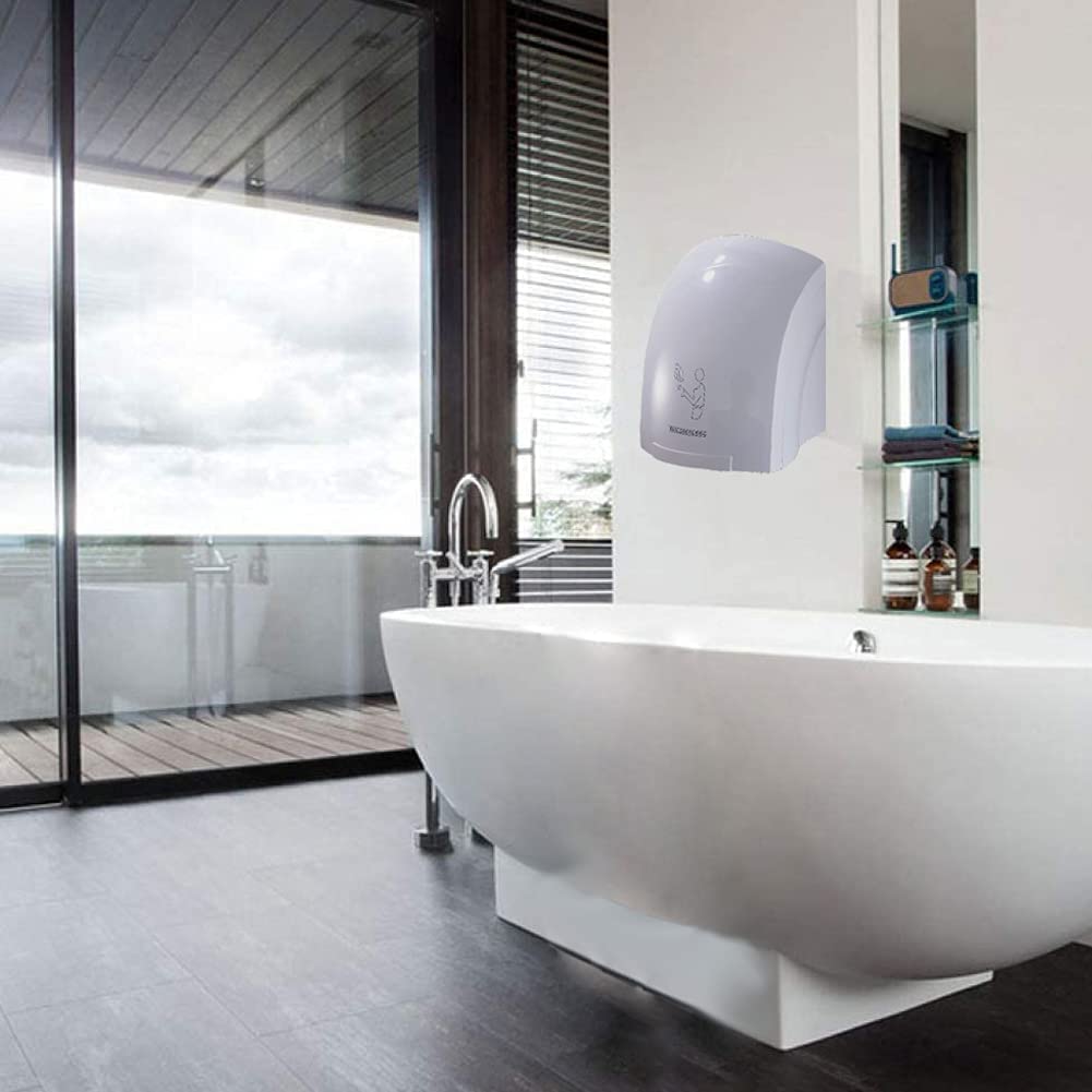 DISCORAMA® - Asciugamani AD Aria Elettrico Professionale, ASCIUGA Mani Automatico, ASCIUGA Mani AD Aria Calda da Parete Commerciale Bagno 1800W