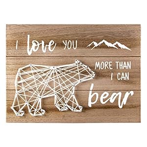 VILIGHT Woodland Nursery Wall Decor for Baby Boys and Girls New Mom Gifts Rustic Sign for Mommy and Kids I Love You More Than I Can Bear String Art 12×86 Inches