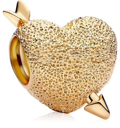 Dije de corazón de oro y plata S925 para regalo de joyería para mujer