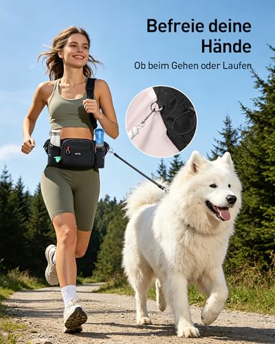 AGPTEK Bauchtasche mit Leckerli-Tasche, Futterbeutel Hunde, Leckerlibeutel für Hunde, leichte Gürteltasche Hüfttaschen für Hundespaziergänge, Reise, Wanderung und Outdoor-Aktivität
