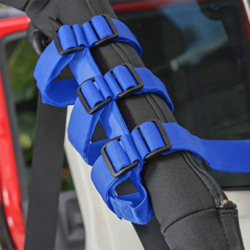 PSLER Universal Car Roll Bar Fire Extinguisher Holder Mount for Jeep Wrangler JK YJ TJ JL JKU JLU (Blue)