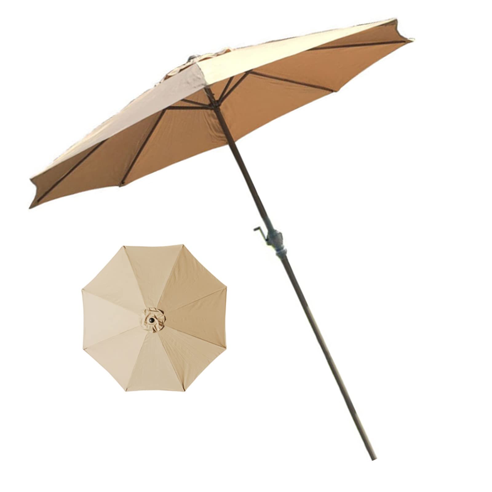 HCZKIUJY Garden Parasol,Outdoor Table Umbrella, Parasol Cover, Sun Protection Windproof Sunscreen Ventilation Umbrellas, for Backyard Pool Balcony Deck, Tilting Sun Shade Umbrella (Beige 106inch)