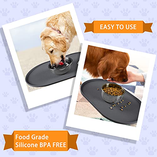Yacee Tapete 100% à prova d'água com borda elevada de 1,25 cm de silicone livre de BPA, tapetes de