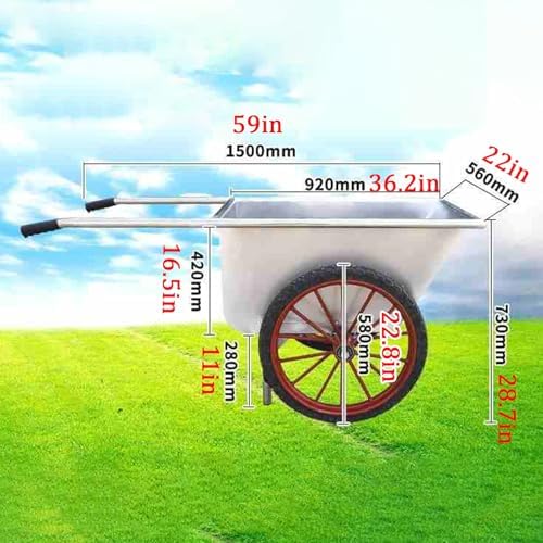 Heavy-Duty Stainless Steel Garden Cart - Versatile Utility Wagon for Easy Transport, Perfect for Gardening, Beach Trips, Shopping, Camping & Outdoor Adventures