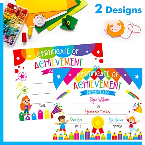 40 Pcs Preschool Diploma, Certificate Of Achievement In 2 Designs Colorful Certificate Of Awards School Classroom Supplies For Kids Students Kindergarten Boys Girls #TOP2