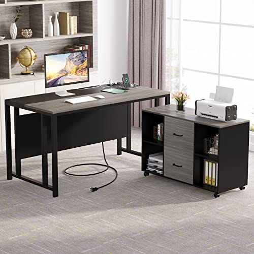 Tribesigns-L-Shaped-Computer-Desk-with-Power-Outlet-and-Drawer-Cabinet-55-inch-Large-Executive-Office-Desk-Business-Furniture-with-40-inch-Lateral-File-Cabinet-Printer-Stand-for-Home-Office-Grey