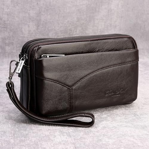 Image of Leather Clutch Purse Wallet Men Wrist Bag