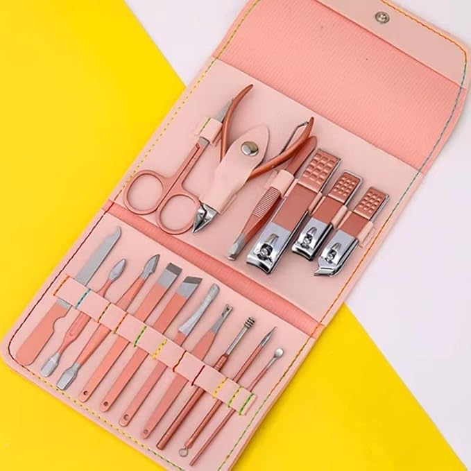 Manicure Set Professional Nail Clippers Pedicure Kit, 16 pcs Stainless Steel Nail Care Tools Grooming Kit with Luxurious Travel Leather Case for Thick Nails Men Women Gift (Multicolor) Manicure Set Professional Nail Clippers Pedicure Kit, 16 pcs Stainless Steel Nail Care Tools Grooming Kit with Luxurious Travel Leather Case for Thick Nails Men Women Gift (Multicolor)