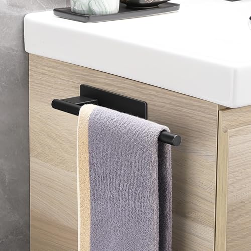 Miniatura 3 de Toalleros de Baño sin Taladro,Toallero Adhesivo Mate Acero Inoxidable Accesorios sin Taladro para Baño y Cocina 28CM,Negro