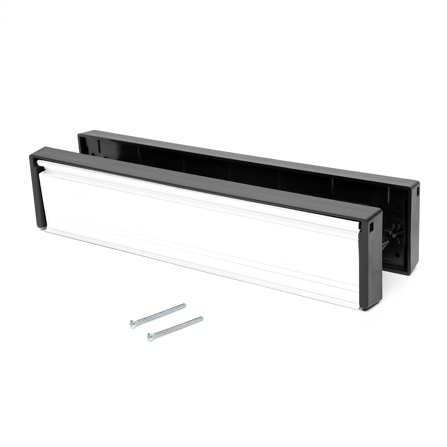 ZAVIA Letter Plate 12'' with Metal Flaps, White, For 40-80 mm Thick Doors