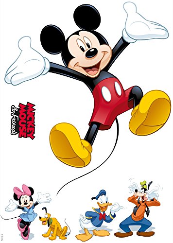 Stickers muraux de Komar - Disney Mickey and Friends - 6 pièces, Jaune, Rouge, Noir, Blanc