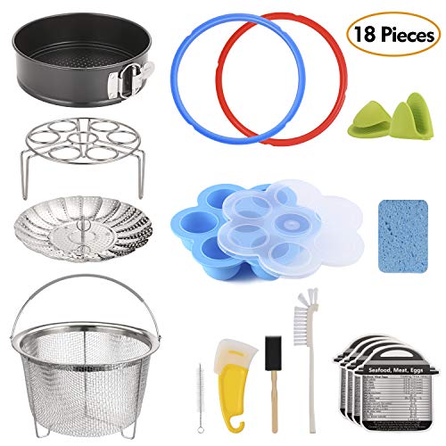 18-Piece Pressure Cooker Accessories Set for Instant Pot 6 Qt, Steamer Basket, Nonstick
