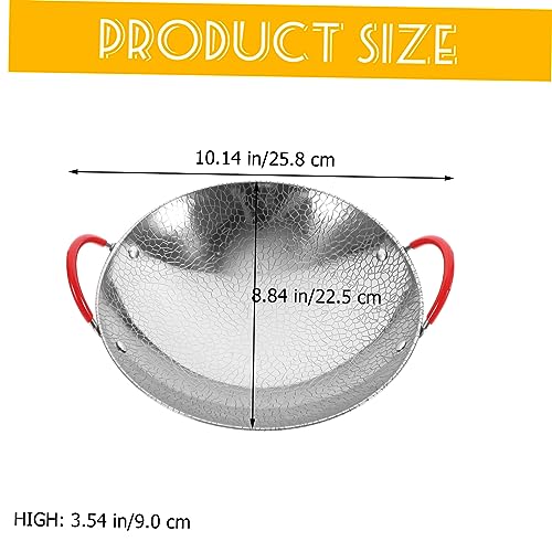Wok de acero inoxidable con doble asa para cocina miniatura 2
