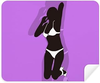 Purple Plump Women Kneel Cleaning Cloth Screen Cleaner 2pcs Suede Fabric