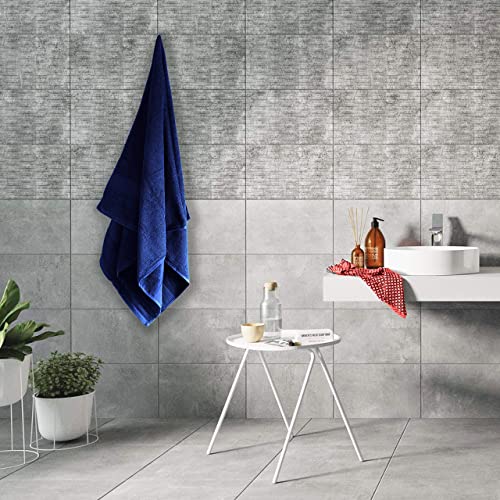 Belizzi Home 4 Pack Bath Towel Set 27X54, 100% Ring Spun Cotton, Ultra Soft Highly Absorbent Machine Washable Hotel Spa Quality Bath Towels For Bathroom, 4 Bath Towels - Navy Blue #TOP2