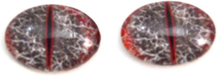 13mm x 18mm Dragon Oval Glass Eyes 4 Pair Bulk Bundle Fantasy Taxidermy Art Doll Making, Fantasy Sculptures or Jewelry Crafts Set of 8