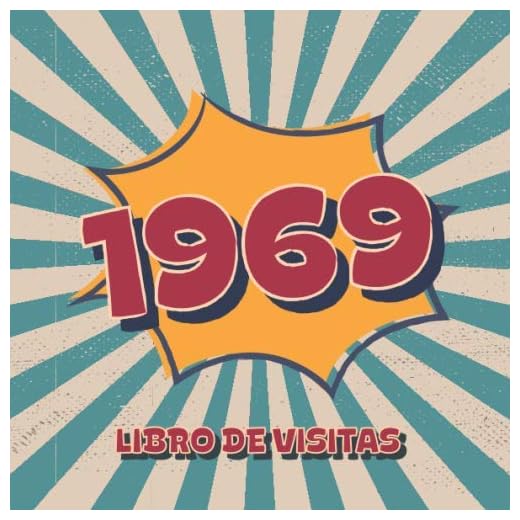 1969 Libros de Visitas: Libro de visitas para fiestas de cumpleaños de estilo retro para que la familia y los amigos inserten saludos y mensajes | 100 páginas | Vol 3