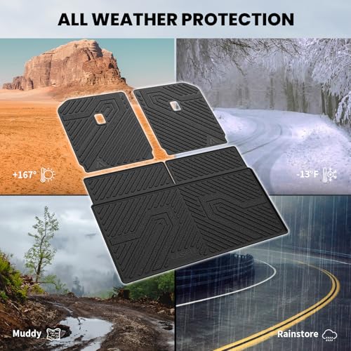 Image of LASFIT Cargo Liner & 3rd-Row Backrest Mats for Rivian R1S 2022-2025 | Rear Cargo Area, 3rd-Row Seatback Protection, Premium TPE Liners, Custom Laser Fit, Easy to Wash