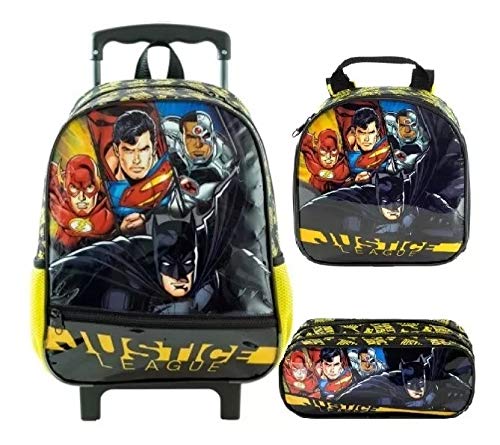 Kit Mochila Infantil Liga Da Justiça Heróis Rodinha Xeryus G